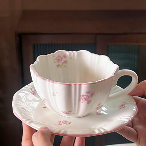 Juego <span class=keywords><strong>de</strong></span> Tazas y Platos <span class=keywords><strong>de</strong></span> Cerámica con Diseño Floral en Relieve, Duraderos, Capacidad <span class=keywords><strong>de</strong></span> 300 ml, Lujosos y <span class=keywords><strong>de</strong></span> Alta Gama para el Té <span class=keywords><strong>de</strong></span> la Tarde en Casa - Product Image 6