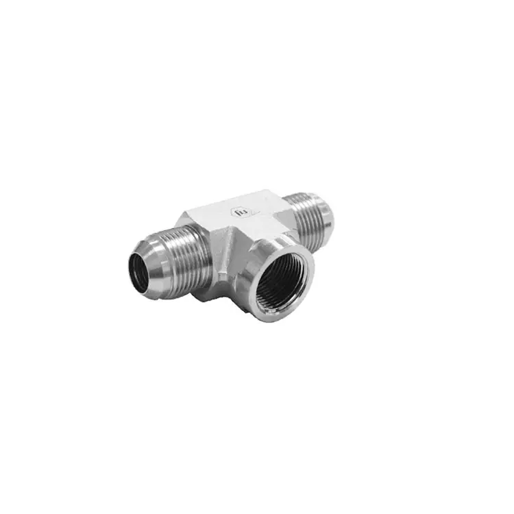 Steel Sae 070427 Ditempa Male Jic untuk Female Jic Run Tee Adaptor Hidrolik