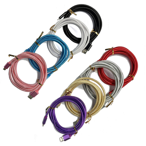Cable <span class=keywords><strong>Micro</strong></span> <span class=keywords><strong>USB</strong></span> de carga rápida, Cable trenzado de nailon OD5.0, 2.4A, 1m, 2m, 3m - Product Image 1