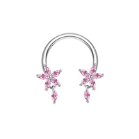 Stainless Steel Zircon Horseshoe Ring Planet Nose Ring C Rod Heart Ear Nail Fashion Septum Piercing Jewelry