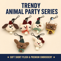 Porte-clés en peluche doux de qualité supérieure, mini animaux en peluche (chien, chat), accessoires festifs durables pour la vente en gros