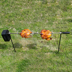 Kit de <span class=keywords><strong>asador</strong></span> de acero inoxidable personalizado del fabricante, accesorios para asar con motor eléctrico de batería para parrillas de gas - Product Image 2
