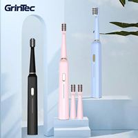 Brosse à dents électrique sonique intelligente pour adultes avec 5 modes de nettoyage Minuterie 2 minutes Brosse à dents étanche rechargeable