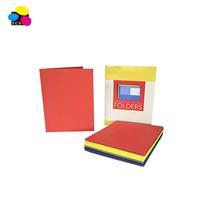 Carpeta de Presentación de Papel Ecológica de Tres Colores con Dos Bolsillos, Tamaño Carta, con Espacio para Tarjetas de Presentación y Logotipo Personalizado