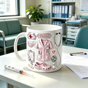 Tasses en céramique de luxe multicolores avec isolation thermique, tasses créatives <span class=keywords><strong>pour</strong></span> le café et l'eau <span class=keywords><strong>pour</strong></span> la Journée des infirmières - Product Image 2