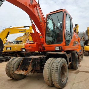 Excavatrice sur pneus d'occasion bien entretenue Doosan DH150W-7, 15 tonnes, moteur et pompe, mobilité flexible, système hydraulique d'origine - Product Image 3