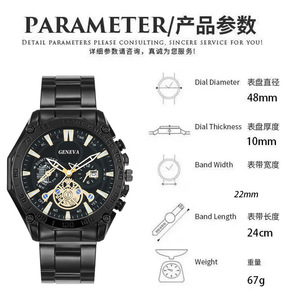 <span class=keywords><strong>Orologio</strong></span> <span class=keywords><strong>da</strong></span> <span class=keywords><strong>Polso</strong></span> <span class=keywords><strong>da</strong></span> Uomo di Lusso 2026 con Quadrante Grande, Multifunzione, Calendario, Stile Business, Cinturino in Lega, Movimento al Quarzo, Lancette Eco-Friendly - Product Image 5