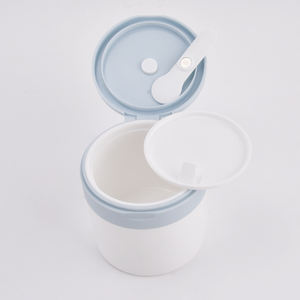 Pot cosmétique <span class=keywords><strong>vide</strong></span> en plastique PP blanc de 100g 150g pour gommage corporel, masque facial, soin de la peau, crème pour les yeux avec couvercle à clapet et cuillère - Product Image 1