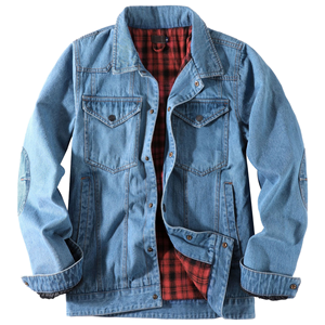 Professional Custom Men's <b>Jacket</b> Plaid <b>Flannel</b> Lined Cotton Jean Coat Casual Button Up Winter Trucker <b>Jacket</b> OEM ODM - Product Image 1
