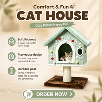 Arbre à chat moderne et luxueux pour Noël, tour d'escalade intérieure pour chat, griffoir en peluche, maisonnette pour chat, jouet en sisal, 2 niveaux, forme champignon, facile à assembler