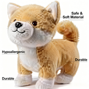 Nouveau jouet en peluche pour chien réaliste rechargeable par USB, jouet électronique interactif en coton PP rempli, vernis UV, peluche super douce pour enfants et bébés - Product Image 3