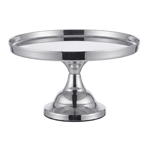 Premium Silver Tabletop <b>Cake</b> <b>Stand</b> Polished Finish Metal With Elegant Design Perfect For Serving Pastries Muffins <b>Cakes</b> - Product Image 1