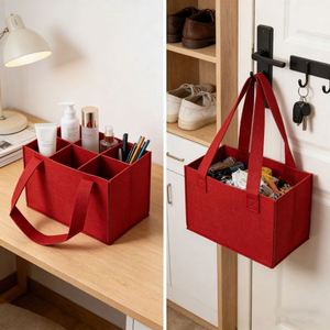 Sac de transport pour 6 bouteilles avec séparateurs, sac à main en feutre pour le rangement du vin - Product Image 3