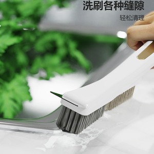 Cepillo de limpieza multifuncional para cocina con cerdas de nailon para rincones, cepillo para estufa de gas con espátula de acero inoxidable. - Product Image 1