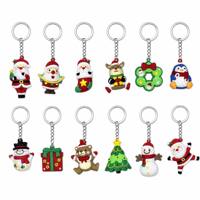 Gantungan Kunci Figur Anime 3D Kristal PVC Natal, Boneka Santa Ringan, Hiasan Tas Ransel, Hadiah Kecil Grosir