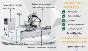 1212 1218 1325 1328 <span class=keywords><strong>Router</strong></span> Kayu Atc 3 Axis Pengontrol <span class=keywords><strong>Syntec</strong></span> 4*8ft 12 Alat Mesin <span class=keywords><strong>Router</strong></span> <span class=keywords><strong>Cnc</strong></span> Kayu untuk Nesting - Product Image 2