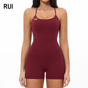 Combinaison sexy pour femme RUIQUWIN OEM, couleur unie, sans manches, vêtements de sport, short de yoga, combinaison de yoga - Product Image 1