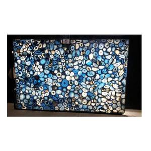 Dalle d'agate bleue, dalle d'agate naturelle, plateau de table en agate bleue semi-précieuse - Product Image 1