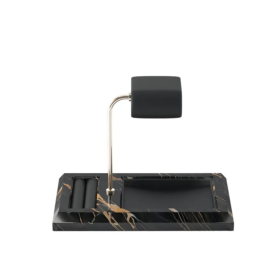 Custom PU Leather Pillow Display Stand Black Marble Design for Watch Jewelry Packaging & Display Counter