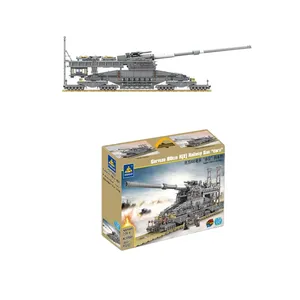 Gustav Heavy Gun 3 Modular Model DORA-Pistola de ferrocarril soviética para juegos de bloques de construcción