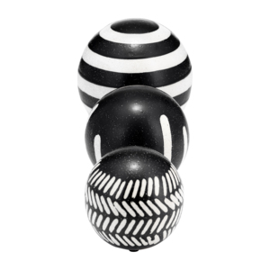 Orbes en céramique, sculpture géométrique, décor rayé noir et blanc pour étagère, salle de bain, bureau, salon, centre de table, ornements - Product Image 5