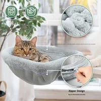 Lit de bureau pour chat Lit pour chat pour bureau Design peu encombrant Perchoir pour chat Facile à installer Tissu ultra-doux et confortable Charge de poids jusqu'à 40 livres