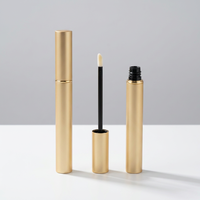 Tubes de brillant à lèvres dorés de luxe, contenants de mascara en aluminium métallisé avec bouchon à vis, impression sérigraphique personnalisée pour cosmétiques