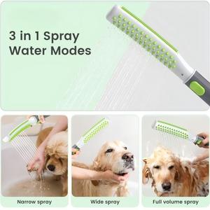 Kit de Douche Professionnel 3 Modes pour Animaux de Compagnie avec Tuyau de 2,4 m, Commutateur de Douche de Salle de Bain et Support Mural Auto-Adhésif – Outil de Bain pour Chiens - Product Image 2