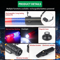 Bâton de signalisation en plastique haute dureté de 26 cm, bâton de sécurité, bâton lumineux LED clignotant pour la gestion du trafic nocturne