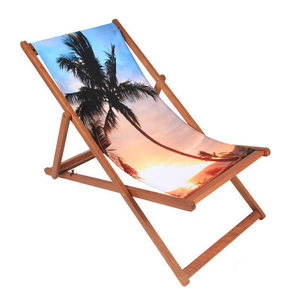 <strong>Classic</strong> Foldable Portable Deckchair Sling Full Picture Printed Wooden Beach Wood <strong>Chair</strong> for Outdoor Furniture in Parks Hotels - Product Image 3