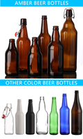 250ml 1 littre 1000ml 500ml Jus Vin 700ml Vide Fournisseurs En Gros Fabricant 750ml Bière Boisson Bouteilles En Verre pour L'alcool