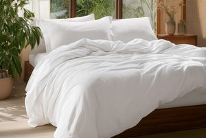 Edredón de Plumas de Ganso Premium, Tamaño King y <span class=keywords><strong>Queen</strong></span>, para Todas las Estaciones, Calidez Media, Color Blanco Sólido, <span class=keywords><strong>Funda</strong></span> 100% Algodón, Antiácaros - Product Image 4