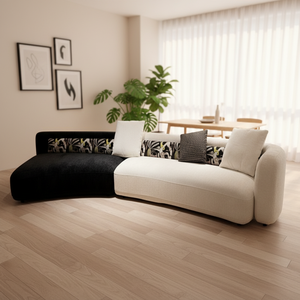 Set Divano Componibile Contemporaneo con Chaise Longue, Design Moderno e Durevole con Struttura in Legno di Quercia per Soggiorno - Product Image 1