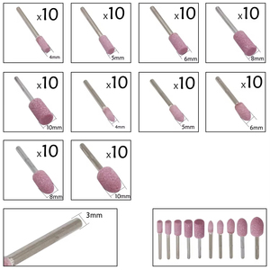Mini <span class=keywords><strong>Kit</strong></span> de meules en corindon rouge à tige de 3mm 100 pièces/boîte outil de <span class=keywords><strong>polissage</strong></span> rotatif roue en <span class=keywords><strong>pierre</strong></span> outils de bijoux abrasifs équipement - Product Image 3