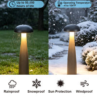 Lampe de jardin moderne en forme de champignon, LED AC 85-265V, IP65, aluminium, 12W, angle de faisceau 120°, température de couleur 3000K-6500K, Ra80, compatible OEM/ODM