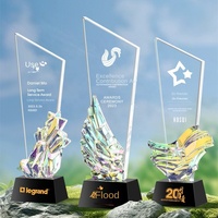 Trophée en cristal créatif et coloré, médaille personnalisée pour les employés exceptionnels, les champions de ventes, récompenses haut de gamme, galas annuels, cérémonies d'hommage