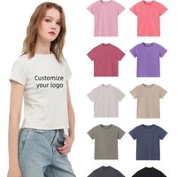 T-shirts courts décontractés basiques pour femmes, style Brésil, en coton personnalisé, coupe ajustée, respirants, anti-boulochage, collection été 2025