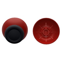 EXtremeRate Capuchons de manettes analogiques en forme de champignon rouge carmin et noir pour manettes PS5 et PS4
