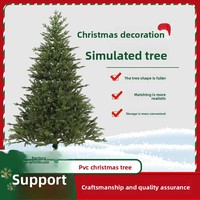 Grand sapin de Noël vert en PE avec aiguilles de pin, base en fer, taille personnalisable, pour usage intérieur, décoration de vacances sur pied