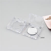 AUF LAGER OHNE MINDESTBESTELLMENGE Quadratische Transparente Runde Gitter-Monochrom-Lidschattenbox Lippenstift Highlighter Concealer Probe Leere Box