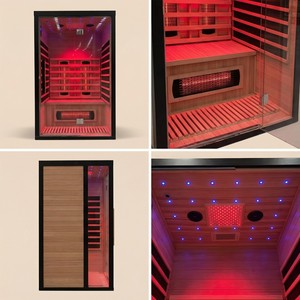 Sıcak Fırsat 2 Kişilik Modern Ev Saunası Masif Hemlock Ahşap Bilgisayar Kontrollü Panel Elektrikli Uzak Kızılötesi <span class=keywords><strong>Sauna</strong></span> İç Mekan - Product Image 2