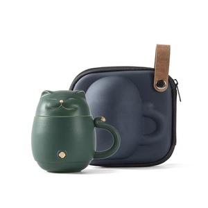 <span class=keywords><strong>Tasse</strong></span> à thé et café de voyage moderne en céramique antichoc <span class=keywords><strong>avec</strong></span> <span class=keywords><strong>infuseur</strong></span> et couvercle, motif <span class=keywords><strong>chat</strong></span> porte-bonheur, vente en gros usine M - Product Image 4