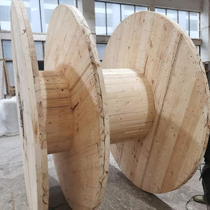 燻蒸処理済み 大型木製ケーブルドラム 直径2.2メートル 空の大型電線リール - Product Image 4