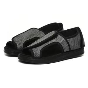 Chaussons confortables personnalisables à bout ouvert <span class=keywords><strong>pour</strong></span> femmes et <span class=keywords><strong>hommes</strong></span> chaussures d'intérieur <span class=keywords><strong>pour</strong></span> diabétiques en mousse à mémoire de forme souple avec pieds larges en peluche réglables - Product Image 1
