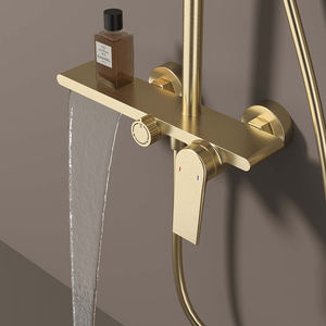 Ensemble de douche mural LEBED LBD-2317 de qualité professionnelle, laiton brut, noir mat électroplaqué, robinet de régulation de pression, sécurité anti-brûlure 5 - Product Image 3