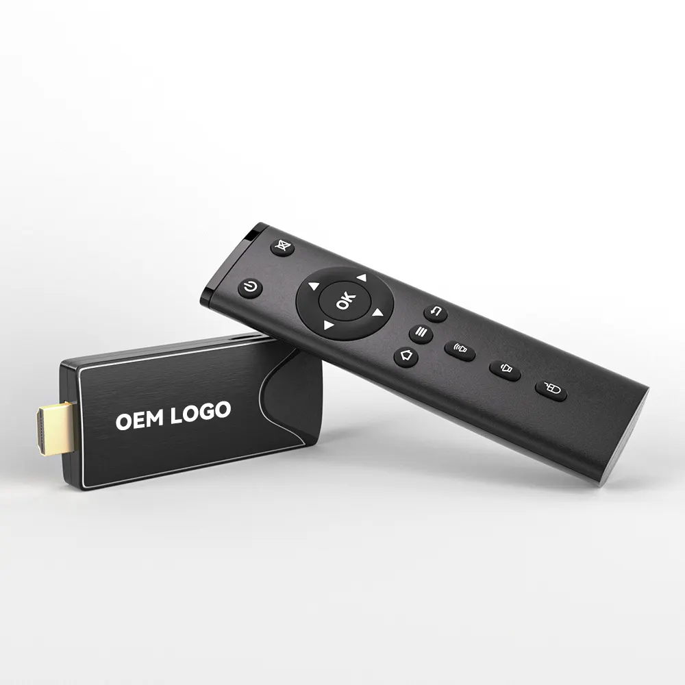 Hot Sale Kunden spezifischer OEM ODM Quad Cord TV-Stick FHD Android 10 2.4G/5G Dual WIFI Dongle 4K Media HD Streaming Android TV Stick