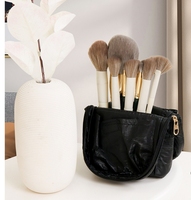 Sac cosmétique personnalisé SMETA avec logo, pliable, à ouverture facile, porte-pinceaux de maquillage