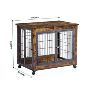 Vente chaude Meubles Style Chien Caisse Table D'appoint sur Roues Décoratif Pet House Heavy Duty Chenil avec Double Portes et Haut Élévateur - Product Image 6