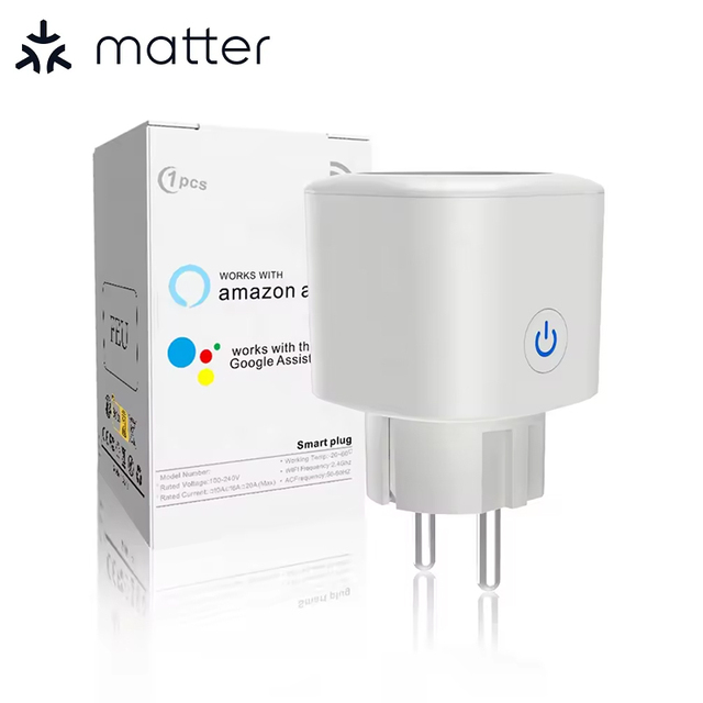 EARYKONG Matter Smart Socket Plug 16A EU Standard Smartphone Remote Control Voice Control Compatible With Multiple Platforms