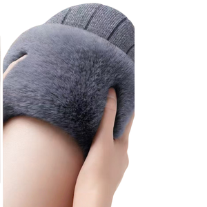 Bantalan lutut termal terlaris musim dingin dan penghangat legging bulu kelinci untuk orang tua tali bahan kasmir nyaman langsung - Product Image 5